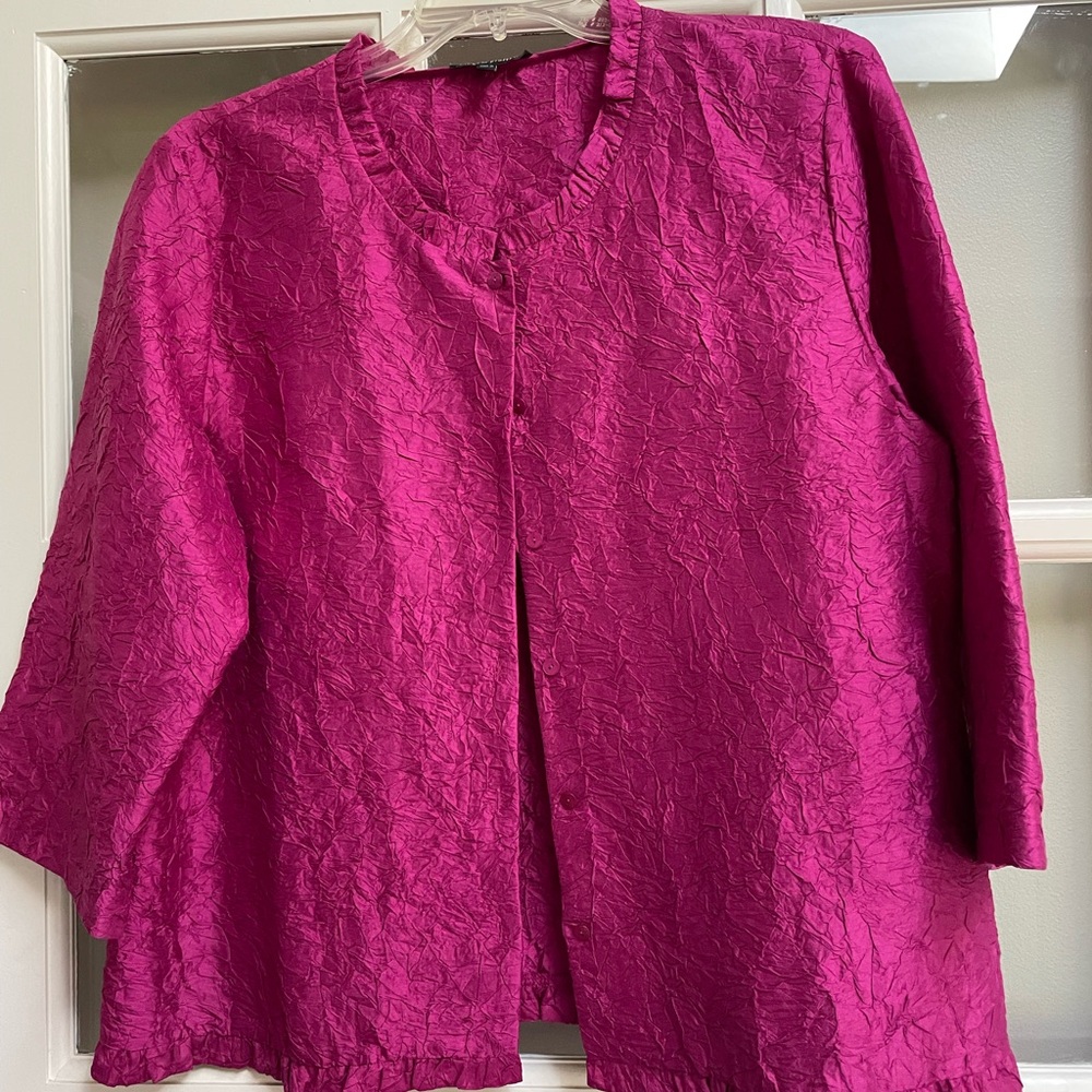 Eileen Fisher Deep Pink Silk Jacket